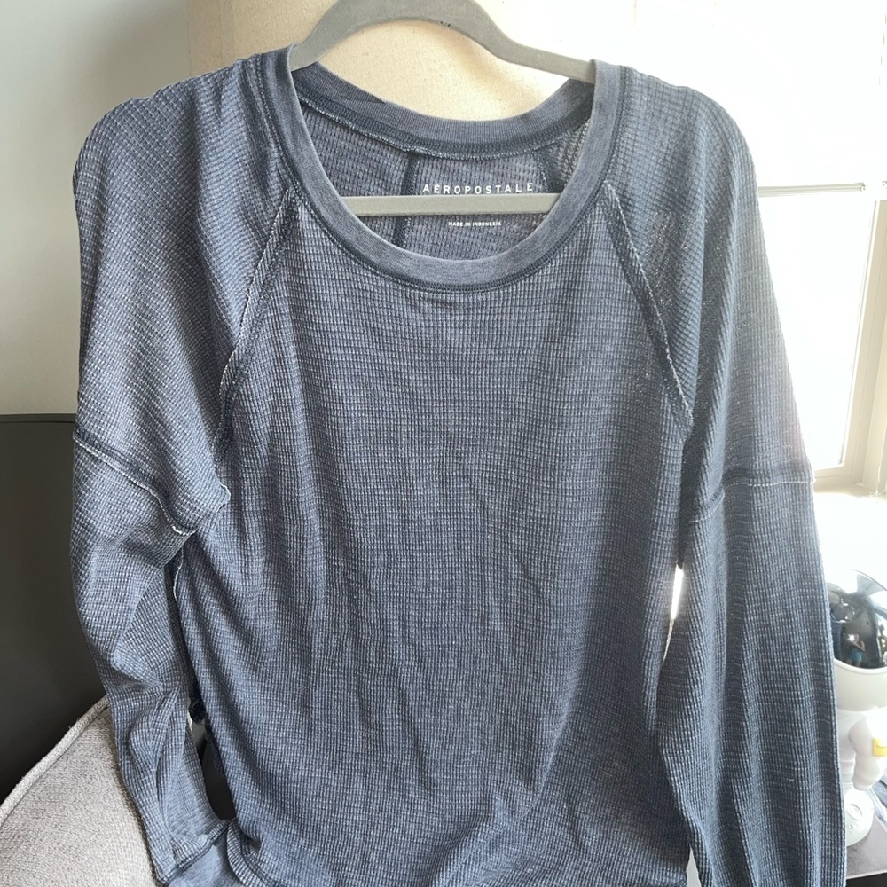Navy Ribbed Long Sleeve